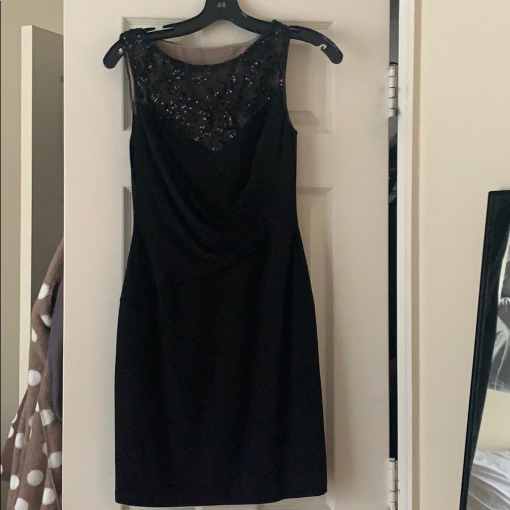 Glittery tight black dress
